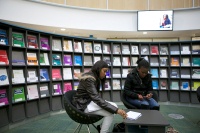 Students in Boots library