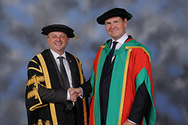 Vice Chancellor Edward Peck and Sir John Peace, NTU's new Chancellor