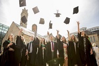 Students celebrating graduation at NTU