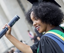 Female NTU student with certificate tube