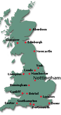 Map Uk Nottingham Map of UK. >