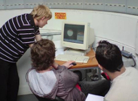 Six-form students observing the Sun