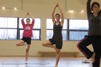Students at a yoga class