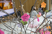 Survivor tree with hanging flowers