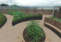 Artist's impression of roof garden on Boots Library