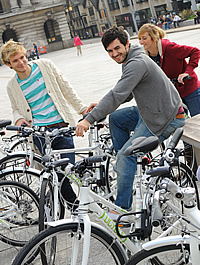 Close up of handlebars